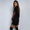 DARSJUCBD 2018 New Autumn Hoodies Sweatshirts Women Embroidered Flowers Long Sleeve Pullovers Tops White Black