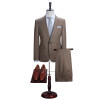 DAROuomo Mens Suit Slim Fit Casual One Button Grid Blazer Side Vent Jacket and Pant for Wedding Party