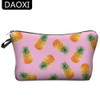 DAOXI 3D Pineapple Printing Cosmetic Bags with Zipper Makeup Organizer Necessaries for Women Travelling