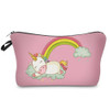 DAOXI 3D Printed Unicorn Cosmetic Bags with Zipper Pink Rainbow Cute Women Organizer Makeup Storage YY10057