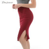 Danjeaner Women Knitted Elastic High Waist Pencil Skirts Fashion Vintage Split Bodycon Knee-length Midi Skirts Saia Femininas Danjeaner Women Knitted Elastic High Waist Pencil Skirts Fashion Vintage Split Bodycon Knee-length Midi Skirts Saia Femininas