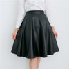 Danjeaner Women Autumn Winter Vintage High Waist PU Leather Skirts Female Casual Knee-Length Elastic Waist Midi Skirts Danjeaner Women Autumn Winter Vintage High Waist PU Leather Skirts Female Casual Knee-Length Elastic Waist Midi Skirts