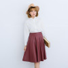 Danjeaner Women Autumn Winter Vintage High Waist PU Leather Skirts Female Casual Knee-Length Elastic Waist Midi Skirts Danjeaner Women Autumn Winter Vintage High Waist PU Leather Skirts Female Casual Knee-Length Elastic Waist Midi Skirts
