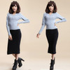 Danjeaner 2017 Autumn Winter Women Slim Split Long Skirts High Waist Knitted Cotton Pencil Skirts Super Elastic Maxi Skirts
