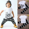 Kid Cross Clothing Sets Toddler Kids Baby boy Summer Outfits Sports Clothes Letter T-shirt Tops+Harem Pants 2pcs Set