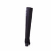 Kickway Women Winter Boots Stretch Slim Over Knee Boots With Fur Black Thigh High Boots Shoes Woman Round Toe crystal boots shoe