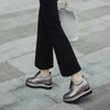 Kickway Women height increasing shoes Womens fashion lace up casual shoes 2017 soft cow leather square toe comfortable shoes 42