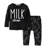 Baby girl clothes 2017 baby romper kids clothing milk printed t-shirt+pants cotton newborn baby boy clothing