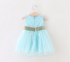 Baby Dresses for Girls Summer Cotton Baby Dress With Sashes 2017 Sleeveless Cute Solid Mesh Princess Dresses Baby Girl Clothing