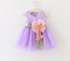 Baby Dresses for Girls Summer Cotton Baby Dress With Sashes 2017 Sleeveless Cute Solid Mesh Princess Dresses Baby Girl Clothing