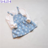 Baby Denim Sundress Flowers Baby girl jeans dresses Newborn infantil denim dress Girls Suspender dress baby girl clothes