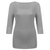 IN'VOLAND Women T-Shirts Top Big Size Autumn Spring Round Collar 3/4 Sleeve Solid Slim Fit Pullover Casual Tshirt Tees Plus Size