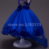 In Stock Royal Blue High Low Flower Girl Dresses 3-16Y First Holy Communion Dresses for Girls Tulle Beautiful vestido daminha