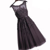 In Stock Dust Pink Beaded Lace Appliques Short Prom Dresses 2018 vestido de festa Medium Length Party gala dress Evening Dress
