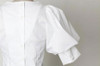 Puff Short Lantern Sleeve Blouse New Fashion Women Retro Back Buttons O-Neck Tops Female Vintage Cotton White Shirt