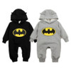 Pudcoco Winter Newborn Baby Boy Girls 2017 Sweater Batman Hoodies Romper Jumpsuit Gray or Black Hooded Autumn Warm 0-24M SS