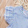 pudcoco summer pullover fashion striped new Cute Newborn Baby Kid Girl Striped Dress Ruffled Short Sleeve Infant 0-24M