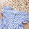 pudcoco summer pullover fashion striped new Cute Newborn Baby Kid Girl Striped Dress Ruffled Short Sleeve Infant 0-24M