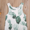 Pudcoco Newborn Infant Baby Girl Boy Cactus Romper Babygrow Sleeveless Summer Clothes Jumpsuit Playsuits