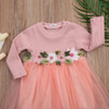 Pudcoco Cute Kids Baby Girls Outfits Long Sleeve Floral Princess Dress Pageant Casual Fashion Baby Girls Tulle Dress