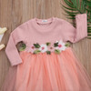 Pudcoco Cute Kids Baby Girls Outfits Long Sleeve Floral Princess Dress Pageant Casual Fashion Baby Girls Tulle Dress
