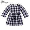 Pudcoco Cotton Newborn Baby Girls Toddler Kids Dress Party Princess Wedding Tutu Long Sleeve Dresses New Fashion Girls 0-2T