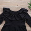 Pudcoco Children Baby Romper Clothes Newborn Infant Baby Boy Girl Black Solid Romper Jumpsuit Baby Sleepsuit Outfits