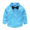 Baby Boy Clothes 2016 Spring New Brand Gentleman Plaid Clothing Suit For Newborn Baby Bow Tie Shirt + Suspender Trousers