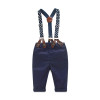 Baby Boy Clothes 2016 Spring New Brand Gentleman Plaid Clothing Suit For Newborn Baby Bow Tie Shirt + Suspender Trousers