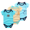 Baby Bodysuits Clothes 3ps/lot Summer Cartoon 100% Cotton Newborn Boy Girl Short Sleeves Body Infant Jumpsuit Clothing Set B-01