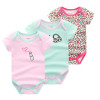 Baby Bodysuits Clothes 3ps/lot Summer Cartoon 100% Cotton Newborn Boy Girl Short Sleeves Body Infant Jumpsuit Clothing Set B-01