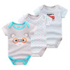 Baby Bodysuits Clothes 3ps/lot Summer Cartoon 100% Cotton Newborn Boy Girl Short Sleeves Body Infant Jumpsuit Clothing Set B-01