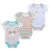 Baby Bodysuits Clothes 3ps/lot Summer Cartoon 100% Cotton Newborn Boy Girl Short Sleeves Body Infant Jumpsuit Clothing Set B-01