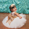 Baby &amp; Young Girls Kids Wedding Flower Girl Dress Princess Party Pageant Formal Dress Back Bow Sleeveless Lace Tulle Dress 0-10Y