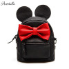 B52 2017 New Female Bag PU Leather Women Bags Cute Animals Ears Bow Backpacks Lovely Bowknot College Sweet Girl Mini Backpack