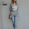Autumn Winter Women O-neck Knitted Sweaters Heart Cute Long Sleeve Pullover Knitting Sweater Women Casual Patchwork Pullovers