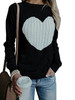 Autumn Winter Women O-neck Knitted Sweaters Heart Cute Long Sleeve Pullover Knitting Sweater Women Casual Patchwork Pullovers