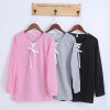 Autumn Pullover Sweatshirt Fashion Bandage Hoodies Women Casual Loose
