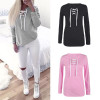 Autumn Pullover Sweatshirt Fashion Bandage Hoodies Women Casual Loose