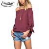 Autumn Off Shoulder Women Blouses Slash Neck 2016 Tops Plus Size Casual Cotton Chic Elegant Lady Shirts Elia Cher Brand Blusas