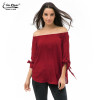 Autumn Off Shoulder Women Blouses Slash Neck 2016 Tops Plus Size Casual Cotton Chic Elegant Lady Shirts Elia Cher Brand Blusas