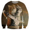 Autumn Mens Sweatshirt Hoody 3D Cat Print Funny Animal Hoodie Homme Long Sleeve Sudaderas Hombre Fashion Homme Pullover