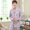 Autumn Mens Pajamas Knitted Cotton Men Pajama Sets Full Sleeve Pyjamas Sleepwear Casual Sleep Lounge Plaid Pijama M-3XL R144