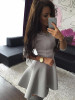 Autumn High Waist Mini Above Knee Dress Ladies O-Neck Casual Women Short Dress A-line One-piece AWD0005