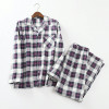 Pure 100% cotton plaid pajamas sets Men long-sleeve plus size casual husband Pyjamas sleepwear men Autumn and winter homewear