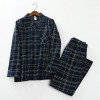 Pure 100% cotton plaid pajamas sets Men long-sleeve plus size casual husband Pyjamas sleepwear men Autumn and winter homewear