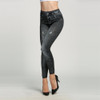 Punk Close-fitting Sexy Women Leggings Girl Imitation Stretch Skinny Jeans Leggings Pencil Pants Tights Pencil Pants Hole Jeans