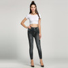 Punk Close-fitting Sexy Women Leggings Girl Imitation Stretch Skinny Jeans Leggings Pencil Pants Tights Pencil Pants Hole Jeans