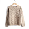 Pull Femme 2016 Autumn Winter Women Sweaters And Pullovers Plaid Thick Knitting Mohair Sweater Female Loose Variegated B77