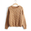 Pull Femme 2016 Autumn Winter Women Sweaters And Pullovers Plaid Thick Knitting Mohair Sweater Female Loose Variegated B77